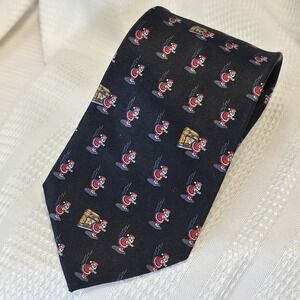 SANTA by the Fireplace Roundtree Yorke 100% Silk Men's Tie Christmas‎